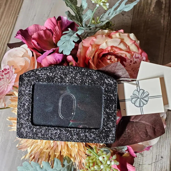 NWT A New Day Black Glitter Textured ID Credit Card Holder - Picture 1 of 6